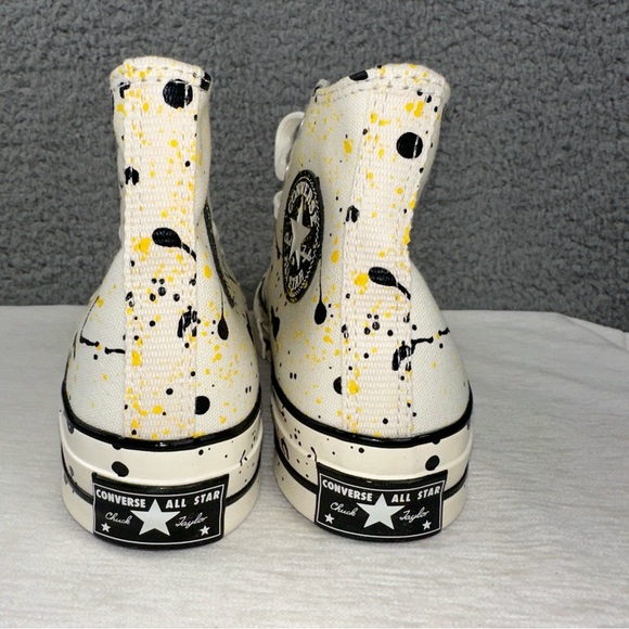 Converse Shoes Womens 7 Mens 5 Off-White Paint Splatter Chuck 70 Hi Sneakers NEW - Picture 6 of 9